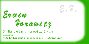 ervin horowitz business card